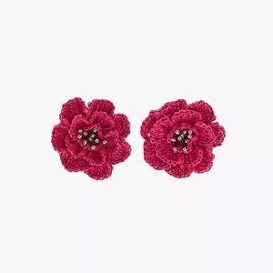Zara raffia flower earrings